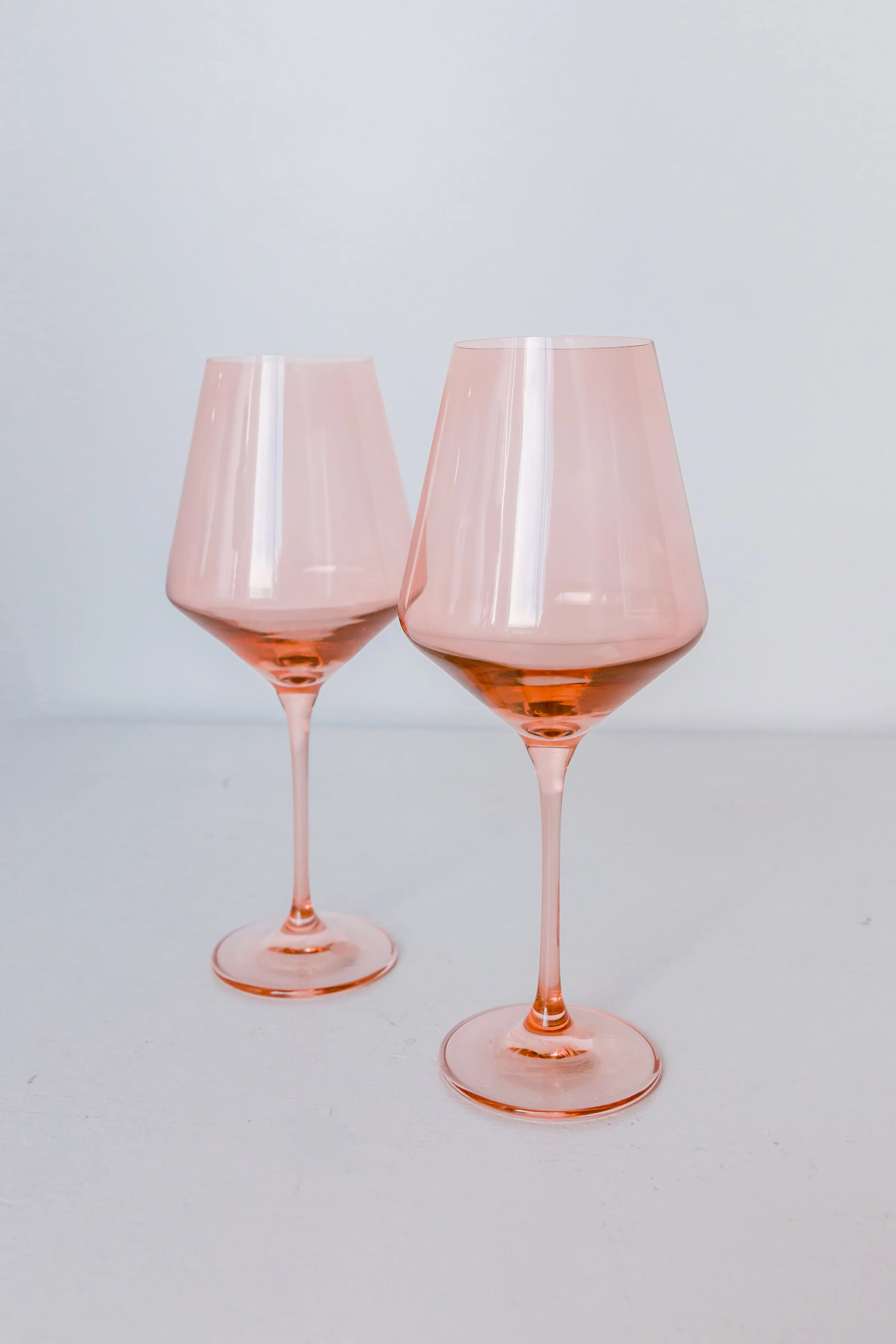 Estelle Colored Wine Stemware - Set of 2 {Blush Pink} | Estelle Colored Glass