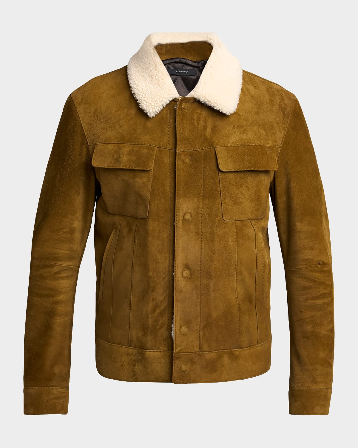 Men & apos;s Suede Shearling-Collar Bomber Jacket | Neiman Marcus