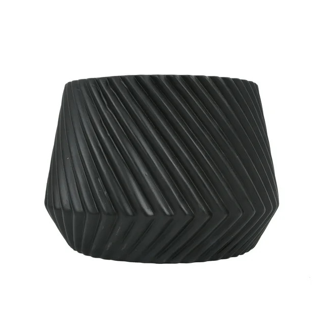 Better Homes and Gardens 6 in Black Ceramic Ridge Planter - Walmart.com | Walmart (US)