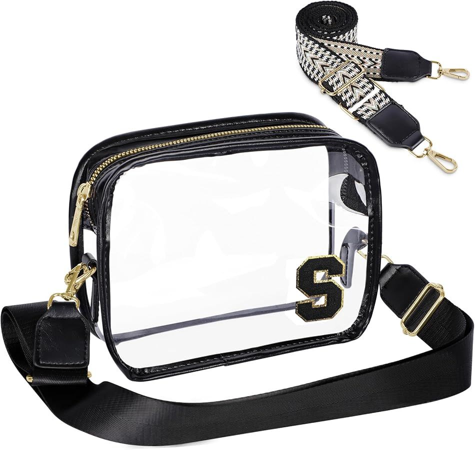 Stadium-Approved Clear Initial Purse, Crossbody Bag for Events, Concert and Sports,Adjustable Str... | Amazon (US)