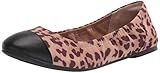 Amazon Essentials Women's Cap Toe Ballet Flat, Leopard Micro/Black PU, 7.5 | Amazon (US)