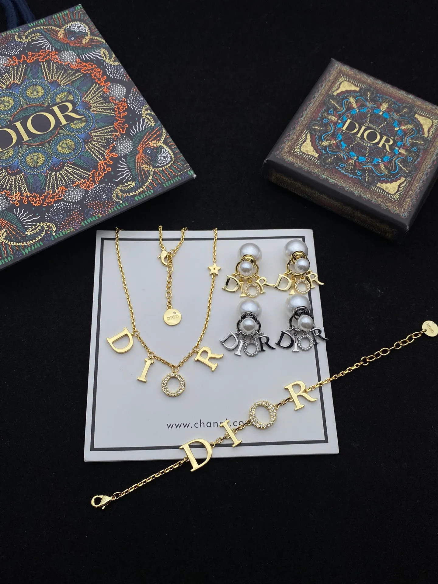 Dupe Dior Necklace Fashion Designer Bracelet Diamond Earrings With Gift Box C1204X | DHGate