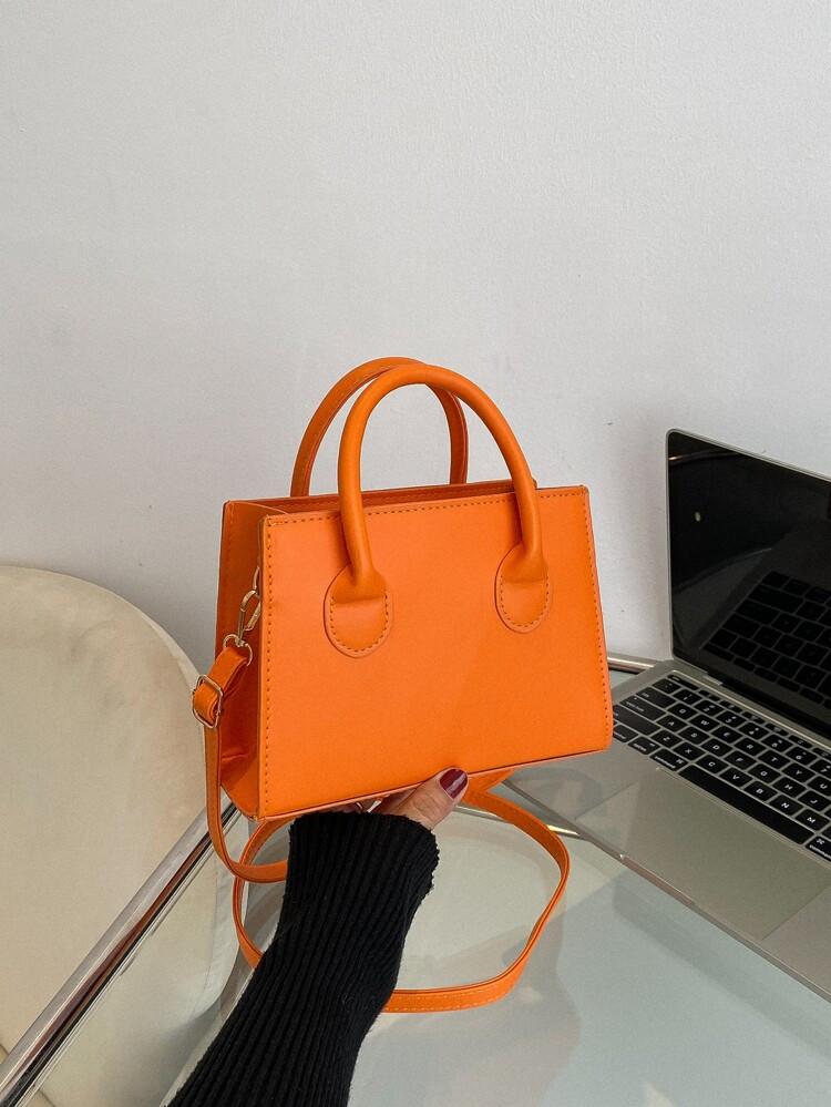Minimalist Double Handle Square Bag | SHEIN