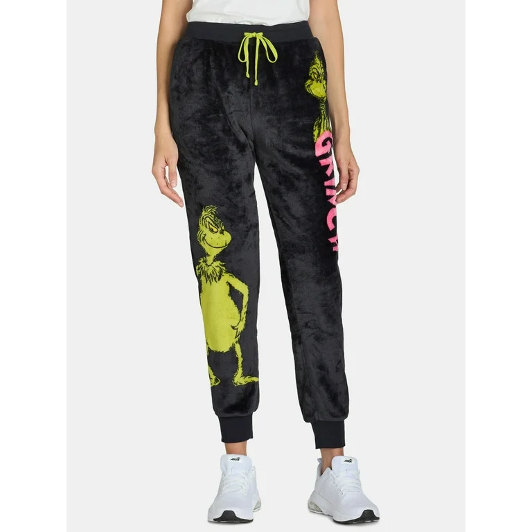 Dr. Seuss Women’s The Grinch Plush Graphic Jogger Sweatpants, Sizes XXS-XXL | Walmart (US)