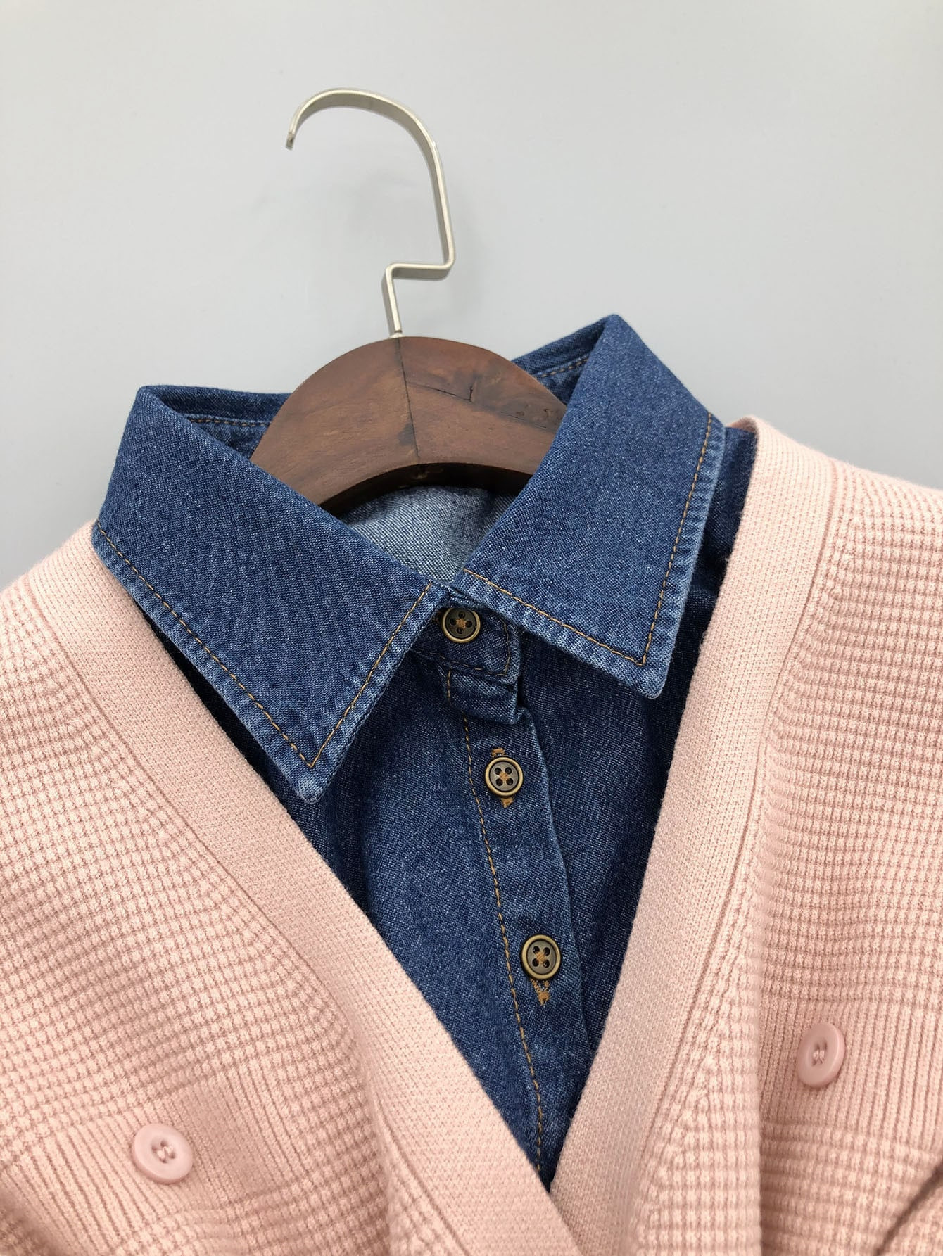 Knoopdetail Dickey-kraag | SHEIN