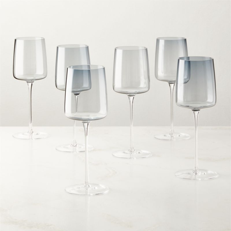 Juliet Midnight Blue White Wine Glass Set of 6 + Reviews | CB2 | CB2
