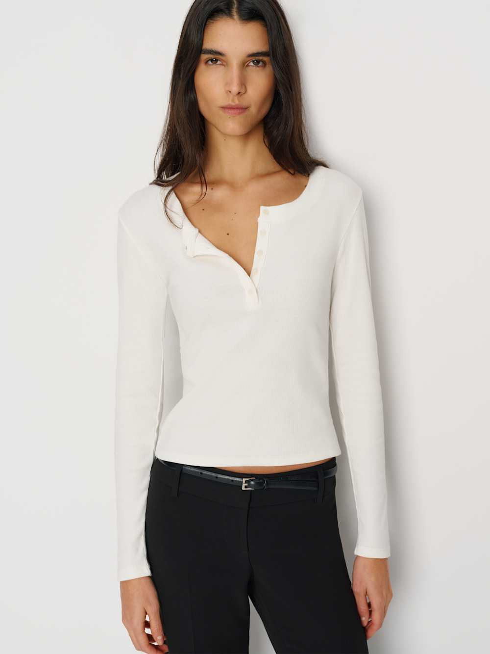 Jayden Long Sleeve Henley Tee | Reformation (Global)