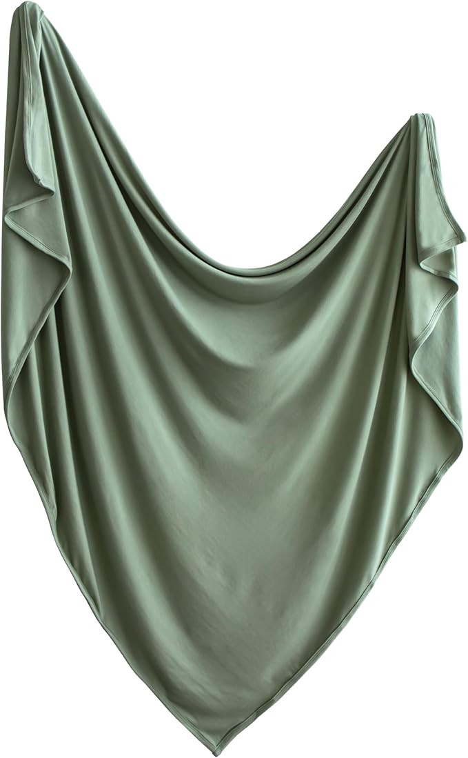 mushie Stretchy Baby Swaddle Blanket | Extra Soft & Snug Fit | 47"x47" (Dried Thyme) | Amazon (US)