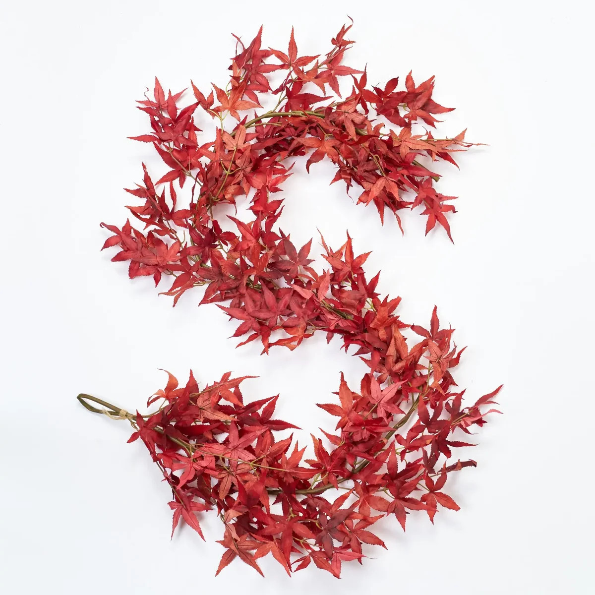 Red Japanese Maple Leaf Mantel Garland Fall Centerpiece Table Runner | Darby Creek Trading