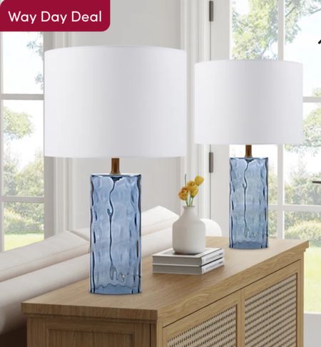 Wayfair blue glass lamp set. On sale. 

#lamps
#wayfair

#LTKhome