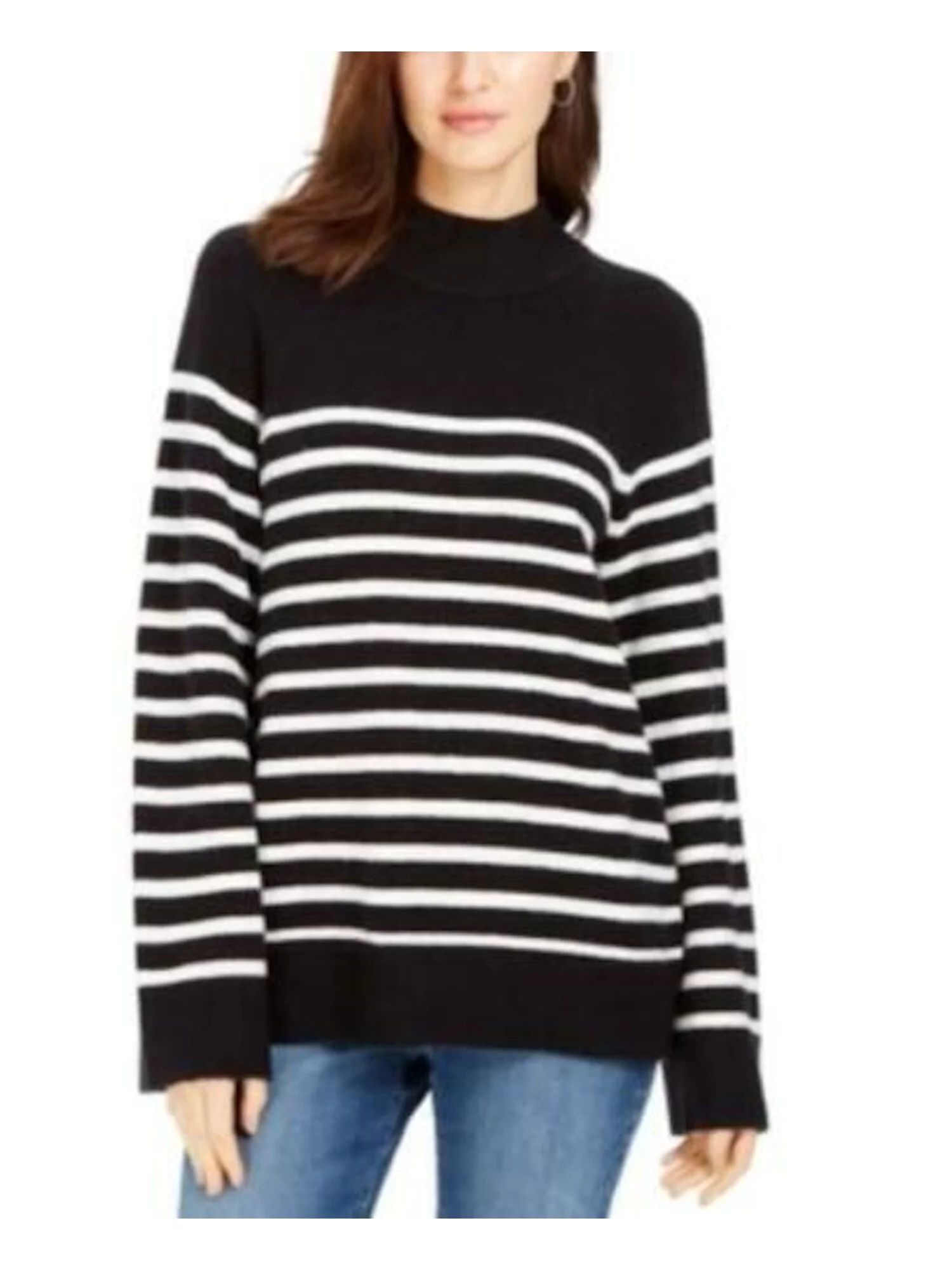 CHARTER CLUB Womens Black Striped Long Sleeve Turtle Neck Blouse Top  Size XL - Walmart.com | Walmart (US)