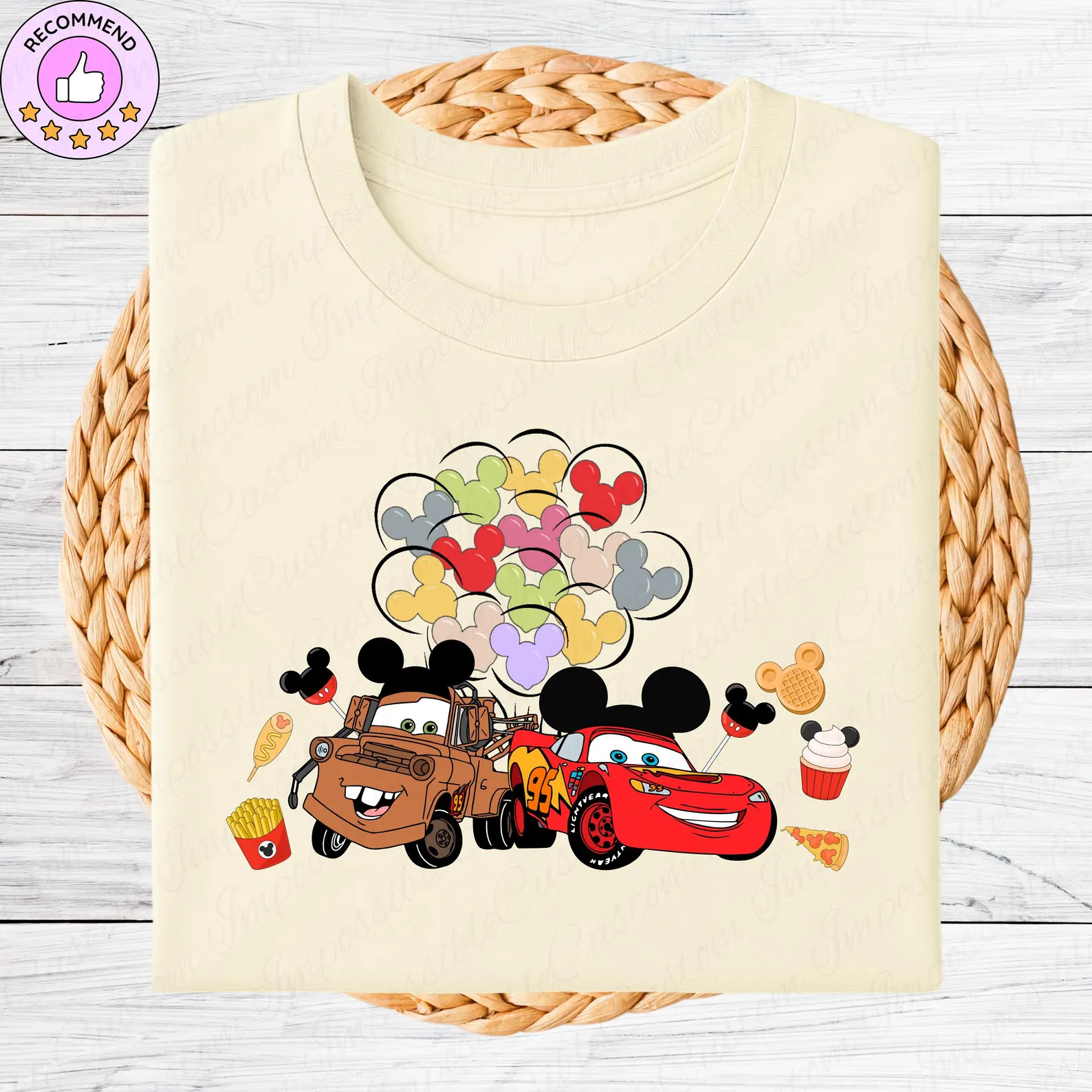 McQueen and Mater Baloons and Snacks Shirt, Lightning McQueen, Mickey Balloon Snacks Shirt, Pixar... | Etsy (Global)