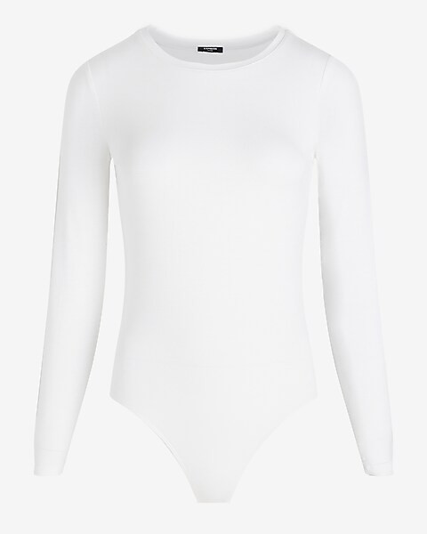 Supersoft Fitted Crew Neck Long Sleeve Bodysuit | Express