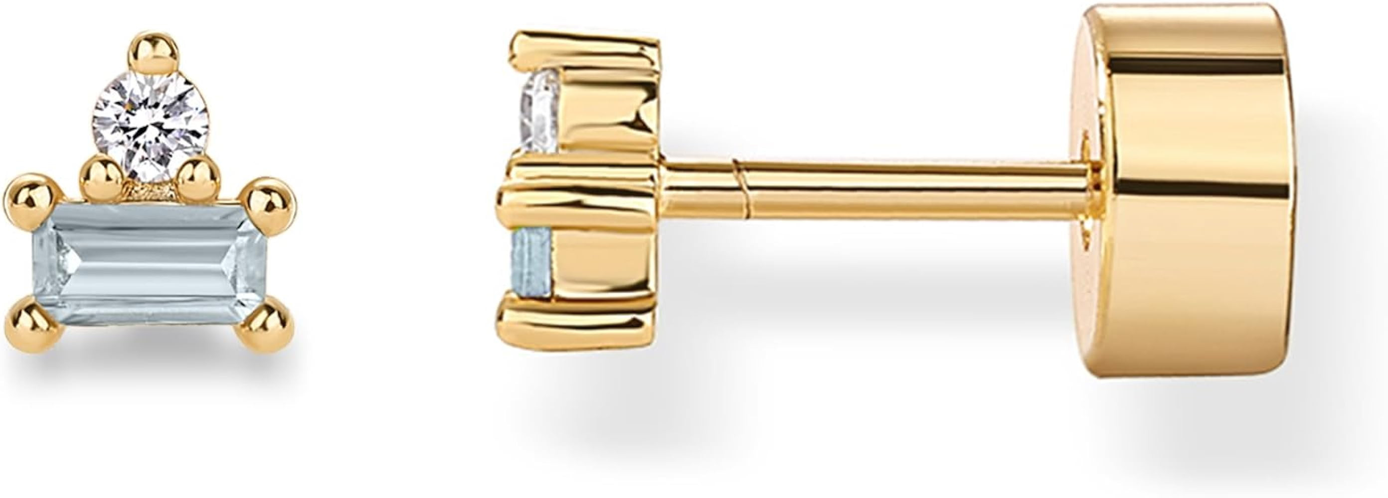 PAVOI 14K Gold Plated Sterling Silver Posts Colored Birthstone Flatback Stud Earrings for Women -... | Amazon (US)