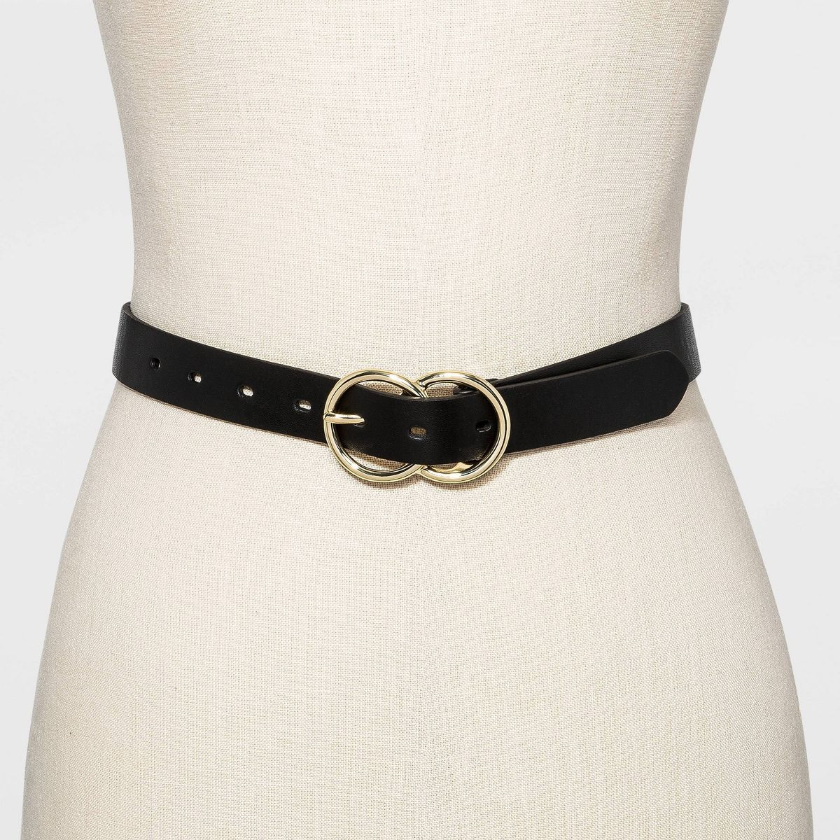 Women's Double Buckle Belt - A New Day™ Black | Target