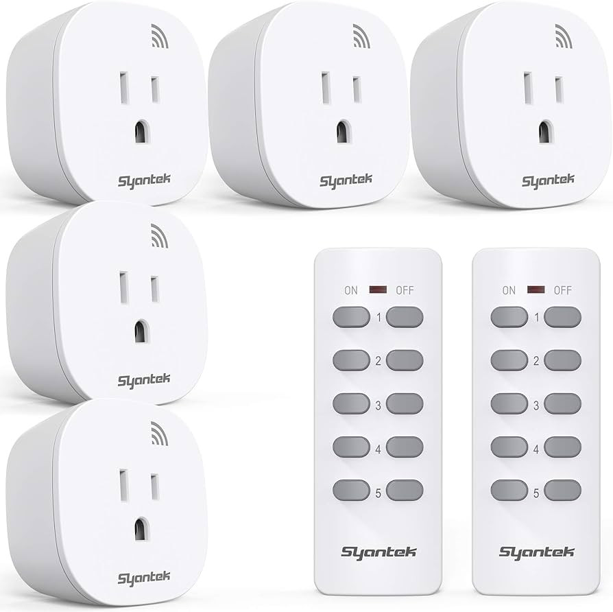 Syantek Remote Control Outlet Wireless Light Switch for Household Appliances, Expandable Remote L... | Amazon (US)