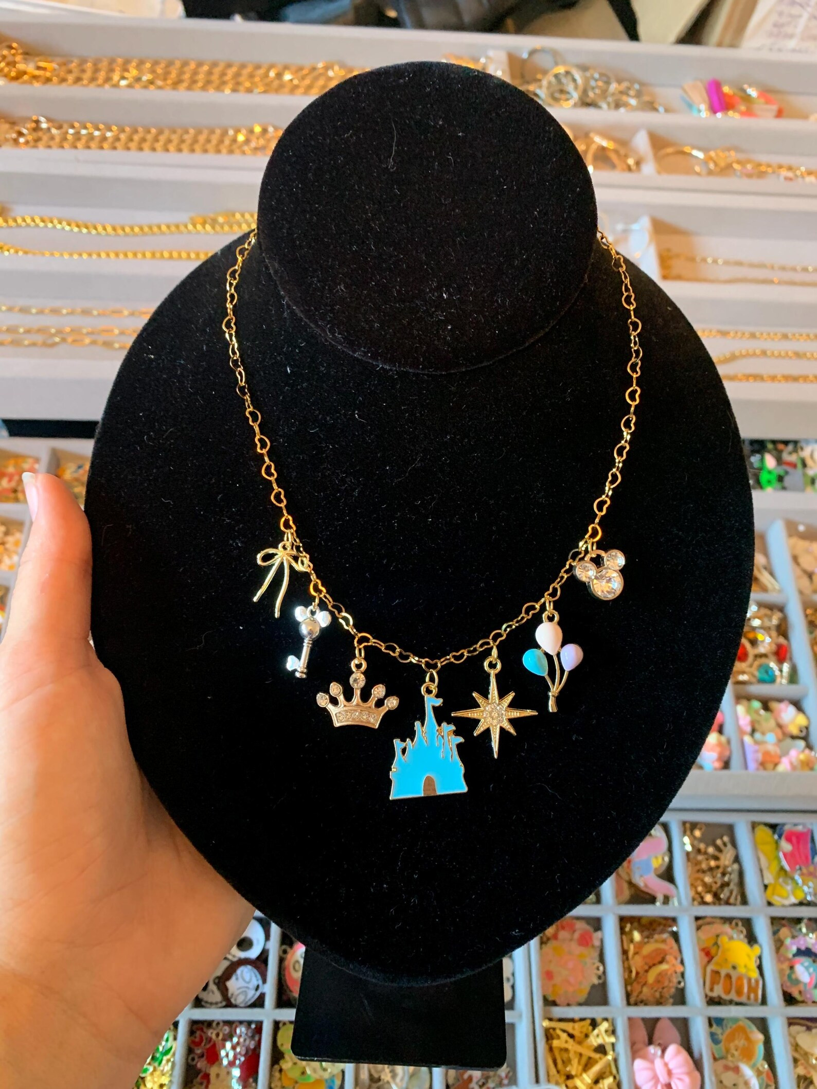 Disney Parks Themed Charm Necklace - Etsy | Etsy (US)