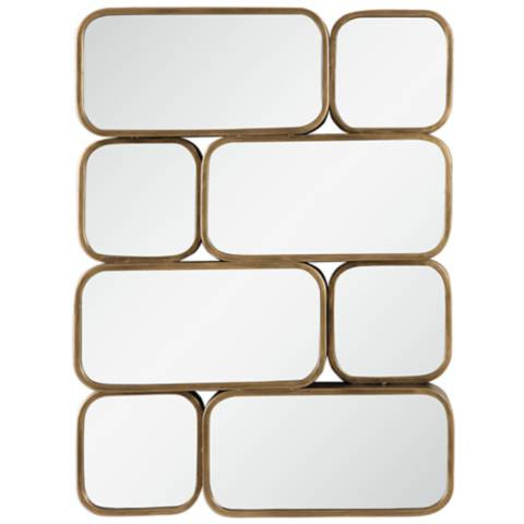 Canute Antiqued Gold 23 3/4" x 32" Wall Mirror | Lamps Plus