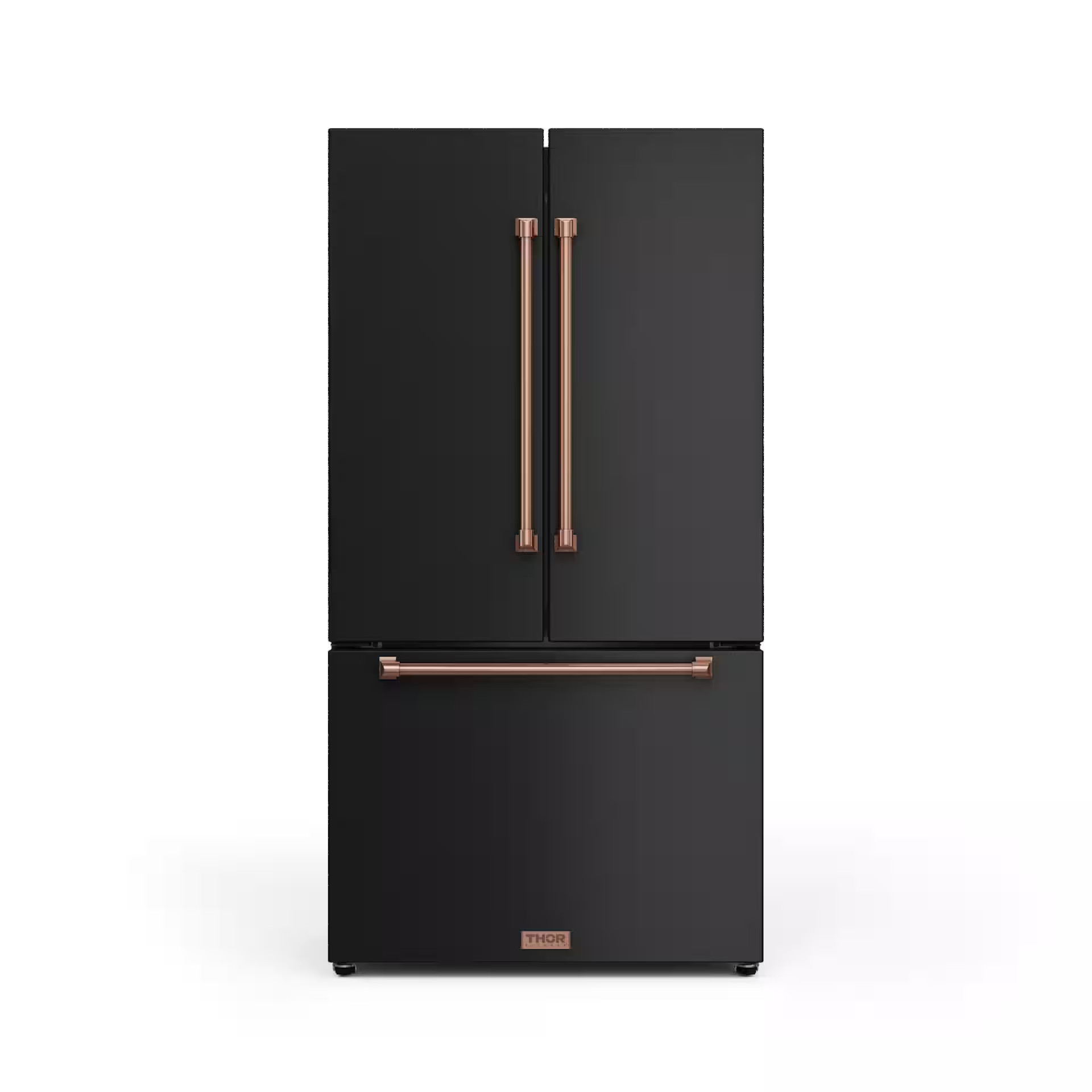 Gordon Ramsay Series by Thor Kitchen 20.3 Cu. Ft. Counter Depth Refrigerator with Rose Gold Hardware - Black | Best Buy U.S.