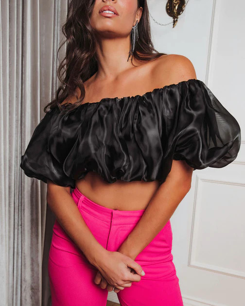 Stellan Off The Shoulder Crop Top - Black - FINAL SALE | VICI