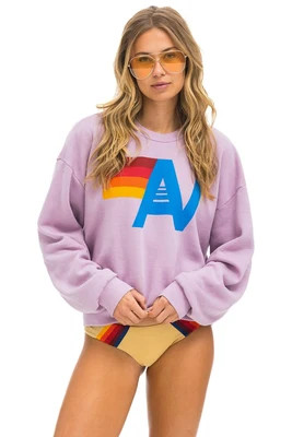LOGO RELAXED CREW SWEATSHIRT - MAUVE | Aviator Nation