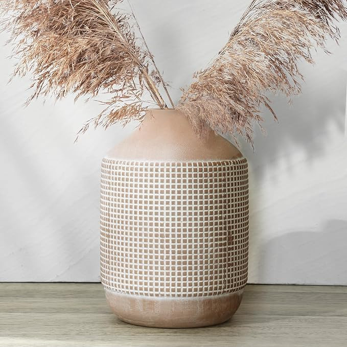 CEWOR Ceramic Rustic Vase, 7.6 inch, Sand Glaze Decorative Rustic Farmhouse Boho Vase, Pottery De... | Amazon (US)