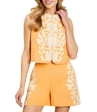 Mestiza New York Sadie Linen Blend Embroidered Crew Neck Sleeveless Coordinating Top | Dillard's | Dillard's