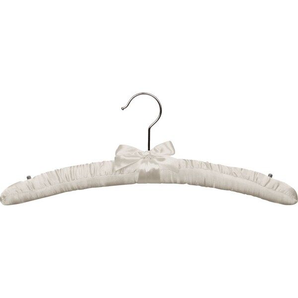 Ivory Satin Top Hanger, Box of 24 Padded Wood Hangers with Chrome Swivel Hook & Studs for Shoulder Straps | Bed Bath & Beyond