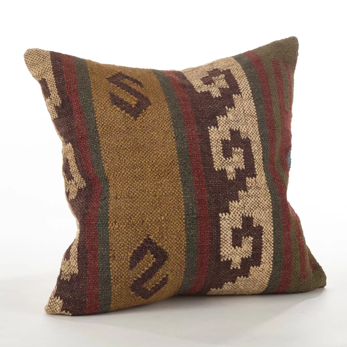 Saro Lifestyle 20"x20" Oversize Kilim Down Filled Square Throw Pillow Brown : 20x20 Inch Polyeste... | Target