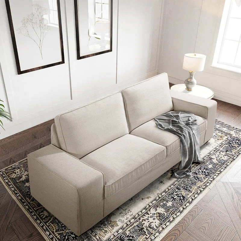 88" Luxury Modern Sofa For Living Room, Fabric Couch With Solid Wood Frame, Removable Sofa Cushio... | Wayfair North America