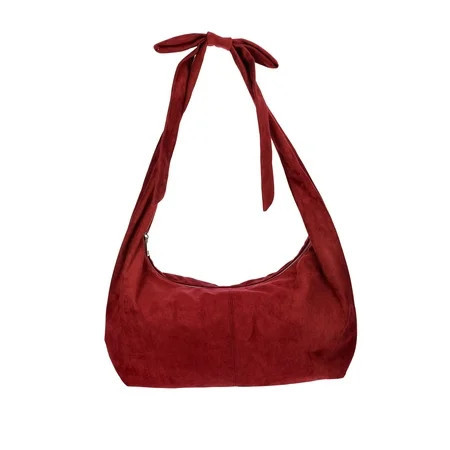 No Boundaries Women's Bow Hobo Bag, Wine | Walmart (US)