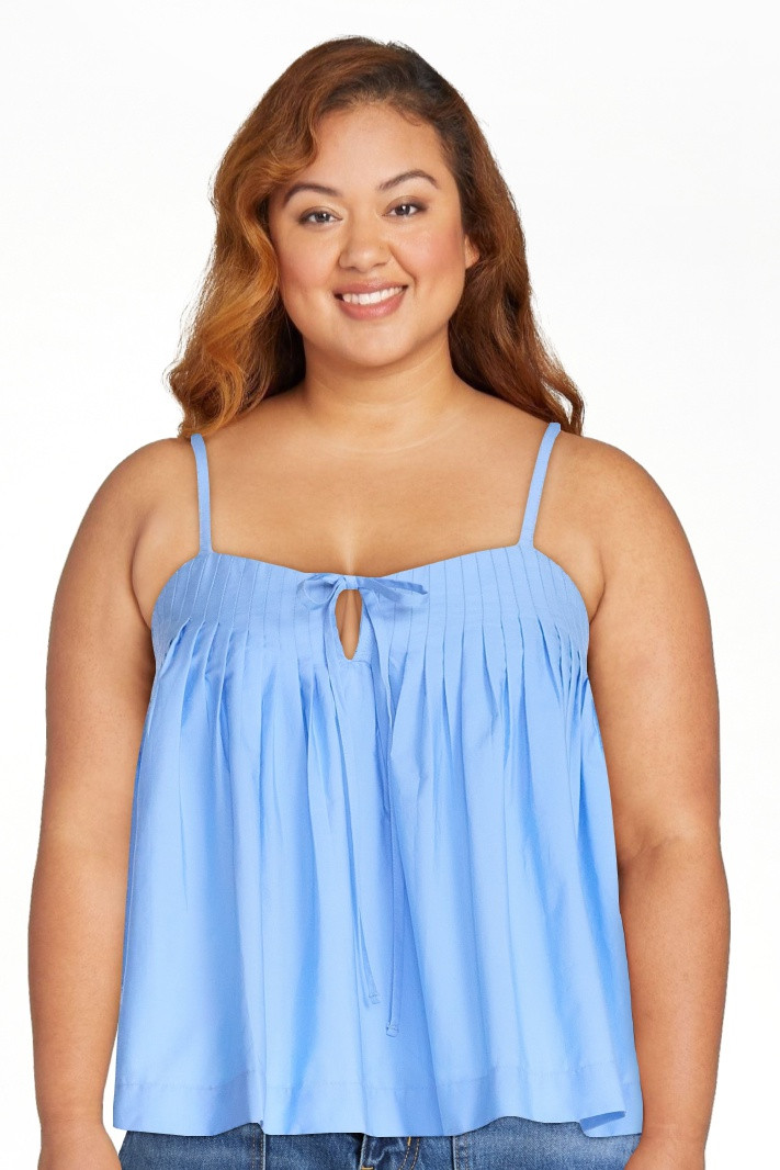 Free Assembly Women's Cotton Pintuck Sleeveless Top, Sizes XS-XXL | Walmart (US)