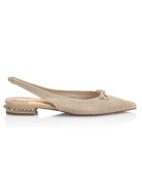 Hall Spiked Perforated Leather Slingback Flats | Saks Fifth Avenue