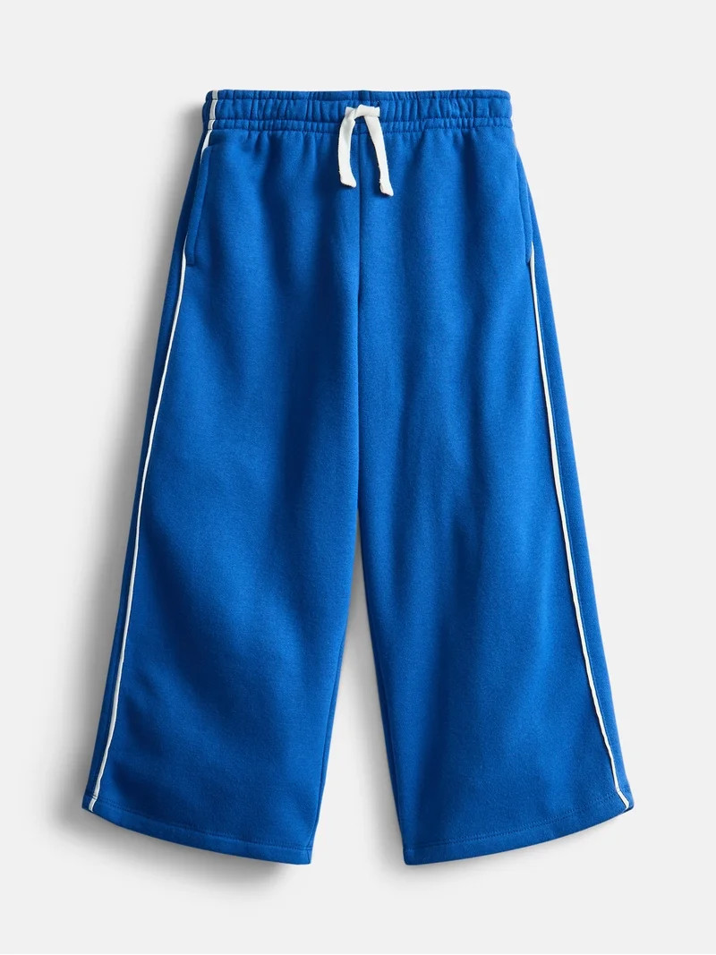 Wonder Nation Little Girls Fleece Wide Leg Pants, Sizes 4-10 | Walmart (US)