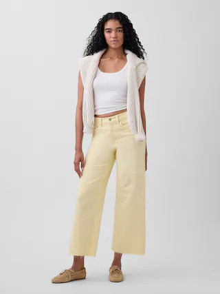 High Rise Stride Wide-Leg Ankle Jeans | Gap (US)