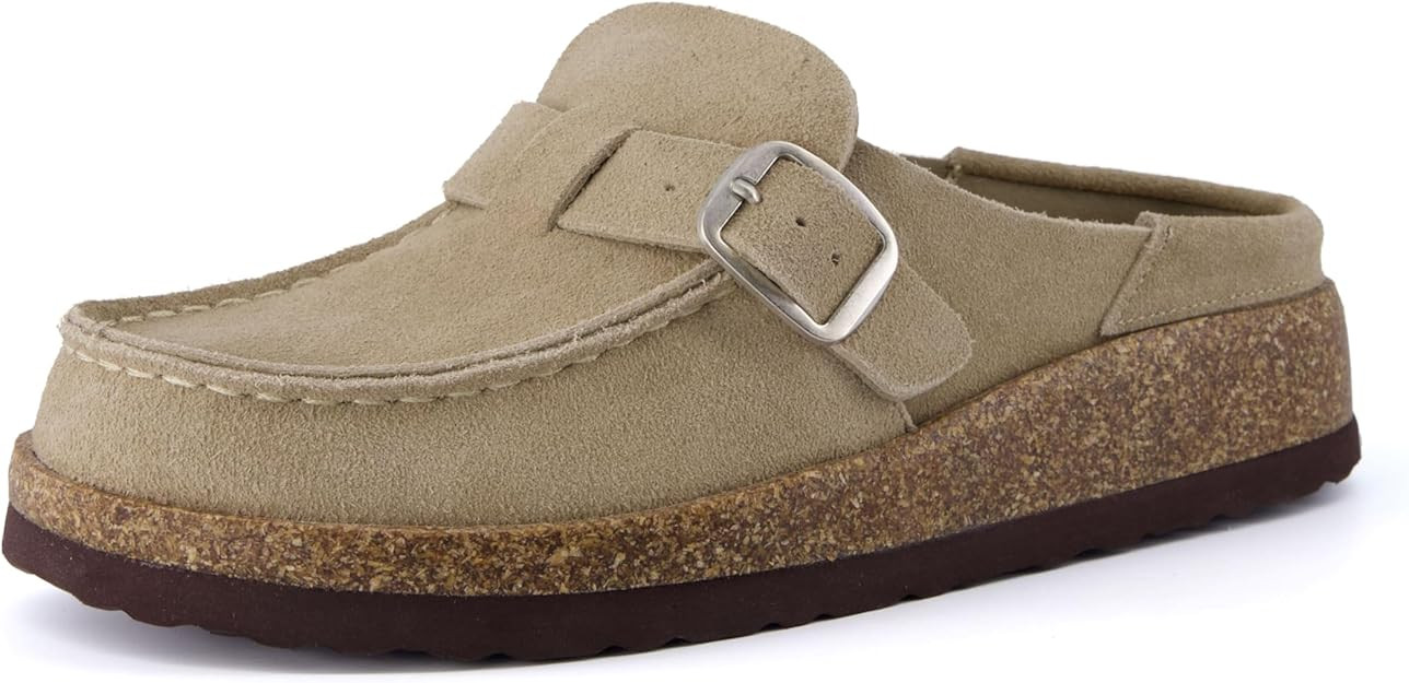 CUSHIONAIRE Women's Hobby Genuine Leather Cork footbed clog with +Comfort | Amazon (US)