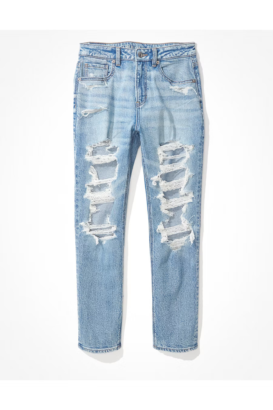 AE Stretch Ripped Mom Jean | American Eagle Outfitters (US & CA)