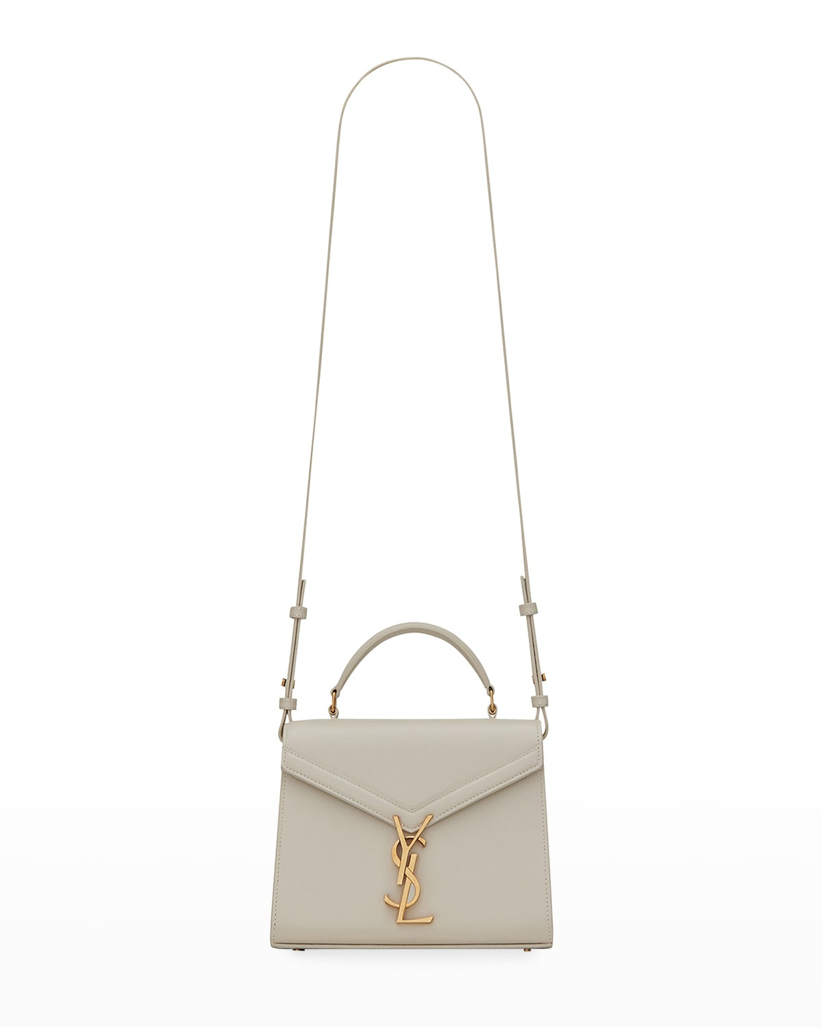 Cassandra Mini YSL Top Handle Crossbody Bag in Grained Leather | Neiman Marcus