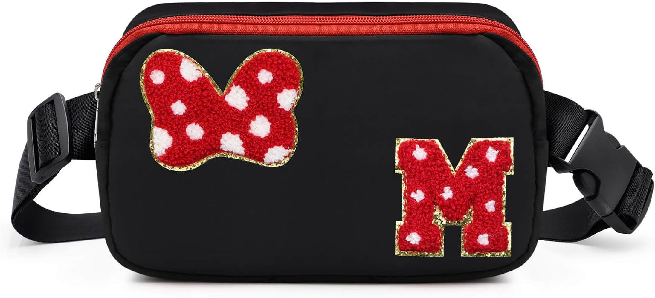 Chenille Initial Letter Bow Mouse Fanny Pack, Waterproof Park Crossbody Bag Christmas Birthday Gi... | Amazon (US)