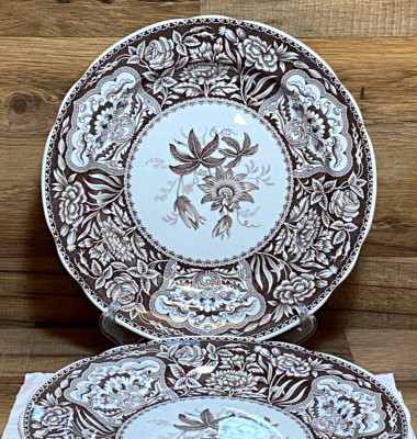 SET OF 4 - SPODE ARCHIVE COLLECTION GEORGIAN SERIES - BROWN FLORAL 10.5" PLATES  | eBay | eBay US