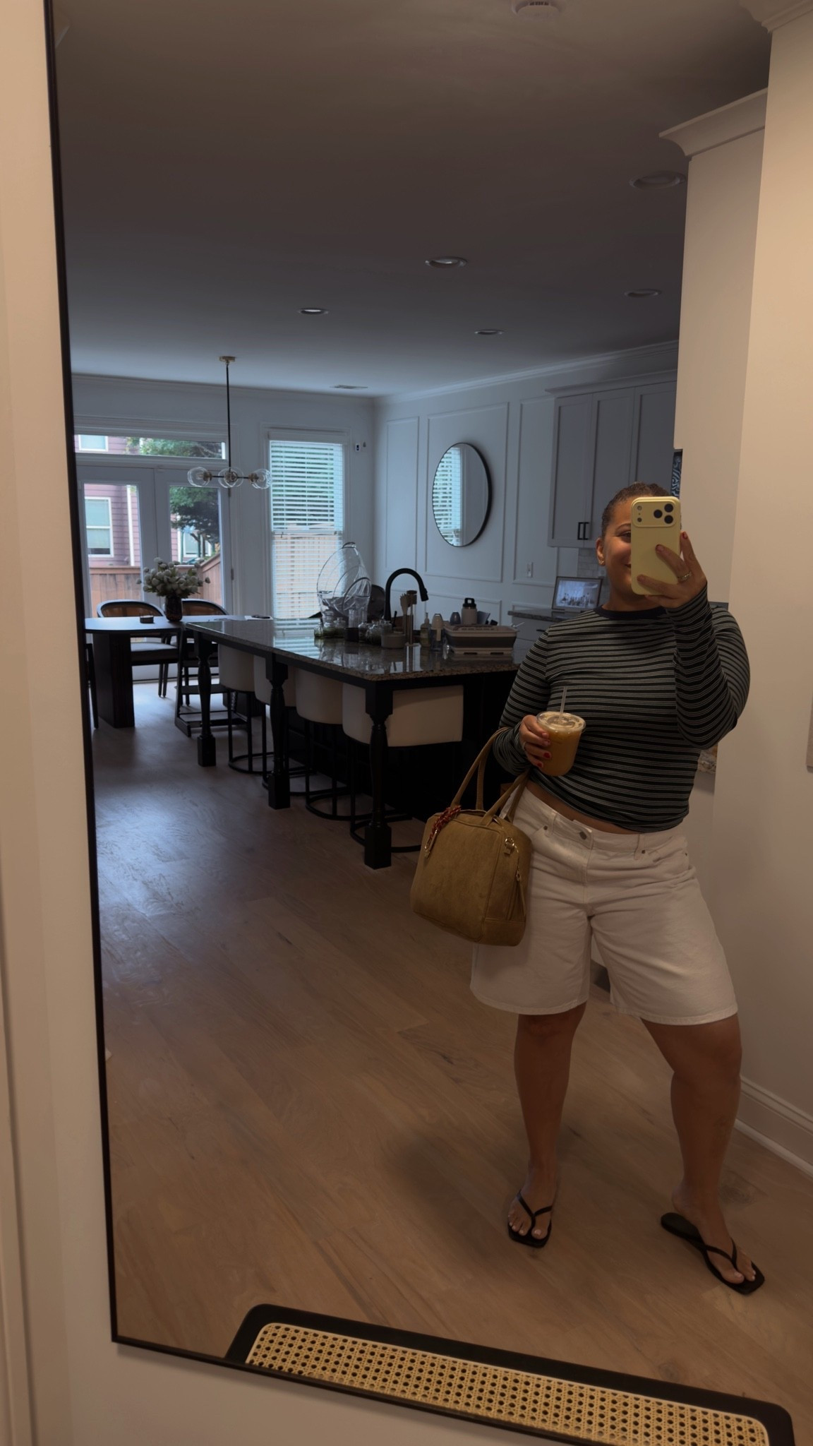 Wearing size 14 in shorts and L in the top