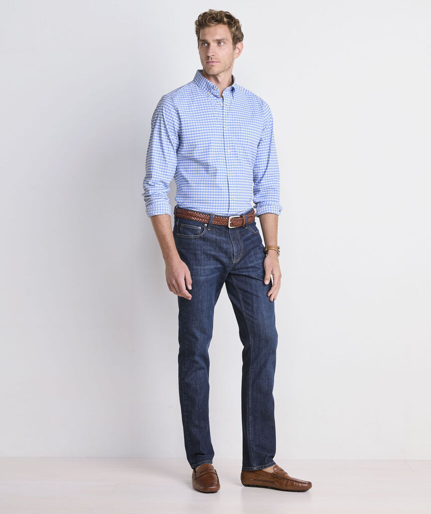 Performance Cotton Skysail Gingham Slim Fit Shirt | vineyard vines