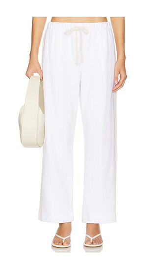 The Eco-terry Stripe Crop Pant in Powder | Revolve Clothing (Global)