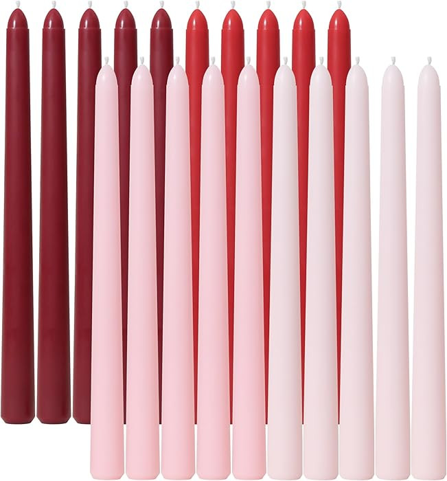 Viyffo 10 Inch Taper Candles-20 Pack Red, Unscented, Smokeless–Up to 8 Hour Burn – Long Tall ... | Amazon (US)