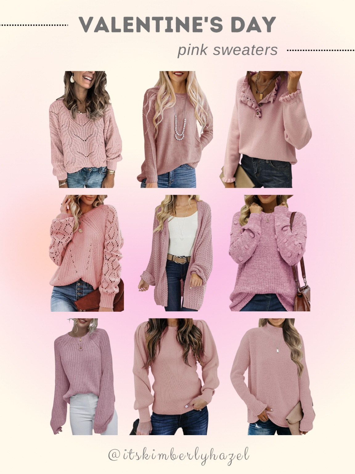 Valentine’s Day sweaters! Perfect for the office, girls night, date night! #valentinesday #valentinesdayoutfit

#LTKSeasonal #LTKworkwear