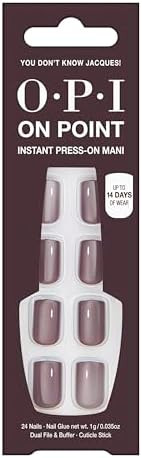 OPI On Point Press On Nails | Short Round Classic & Accent Nail Art Press On Nails | 24 Count Wit... | Amazon (US)
