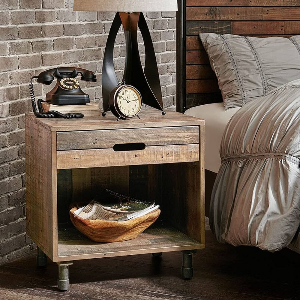 Solid Wood Nightstand Furniture,Bedroom Furniture,Nightstands Wood Natural 44.05LBS | Amazon (US)