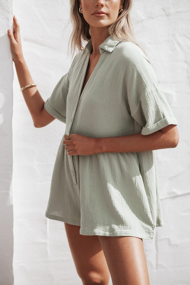 Winny Playsuit - Sage Green | Petal & Pup (US)