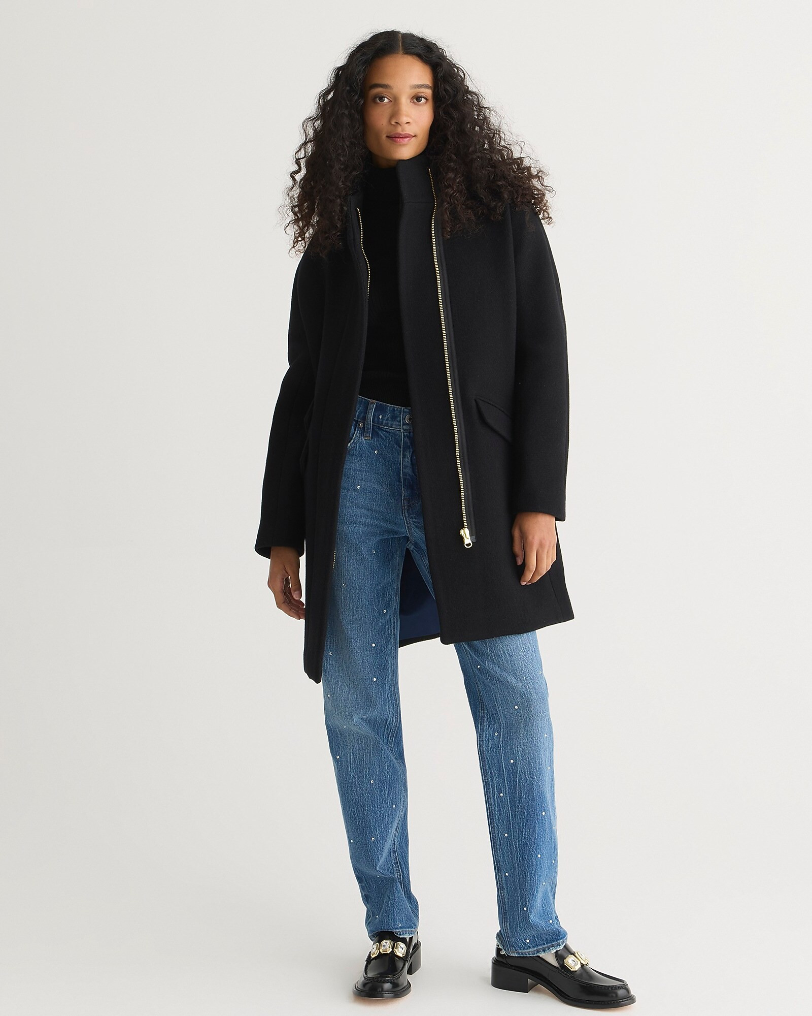 Cocoon coat in Italian stadium-cloth wool blend | J. Crew US