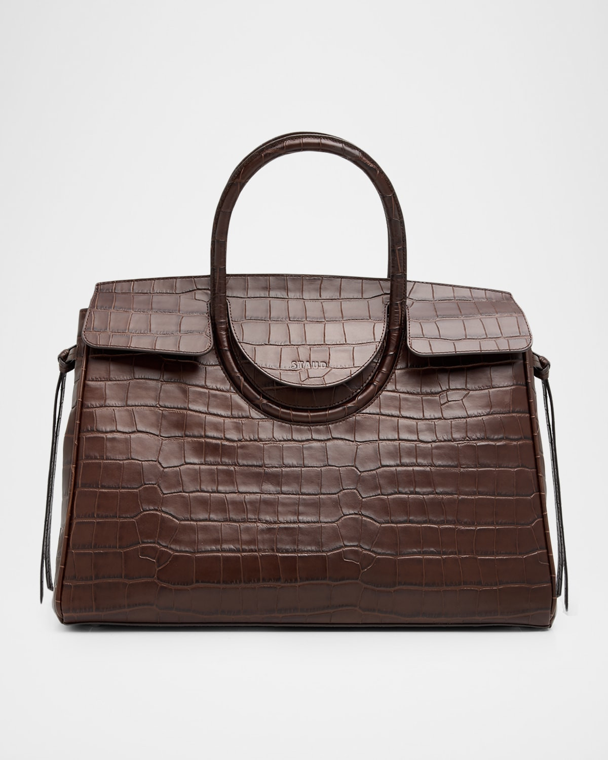 Maude Croc-Embossed Leather Top-Handle Bag | Neiman Marcus
